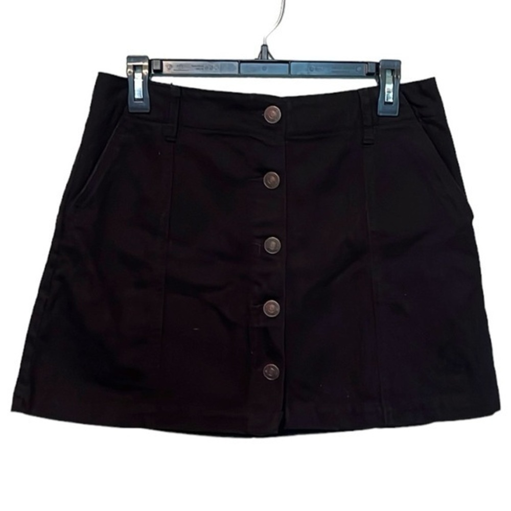 Forever 21 jean skirt, button front, black, womens size 30